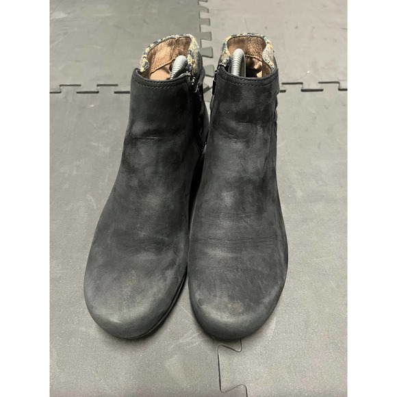 Dansko Tami Women's Black Nubuck Ankle Knit Booties US 8.5 Side Zip nursing boot - Picture 2 of 7